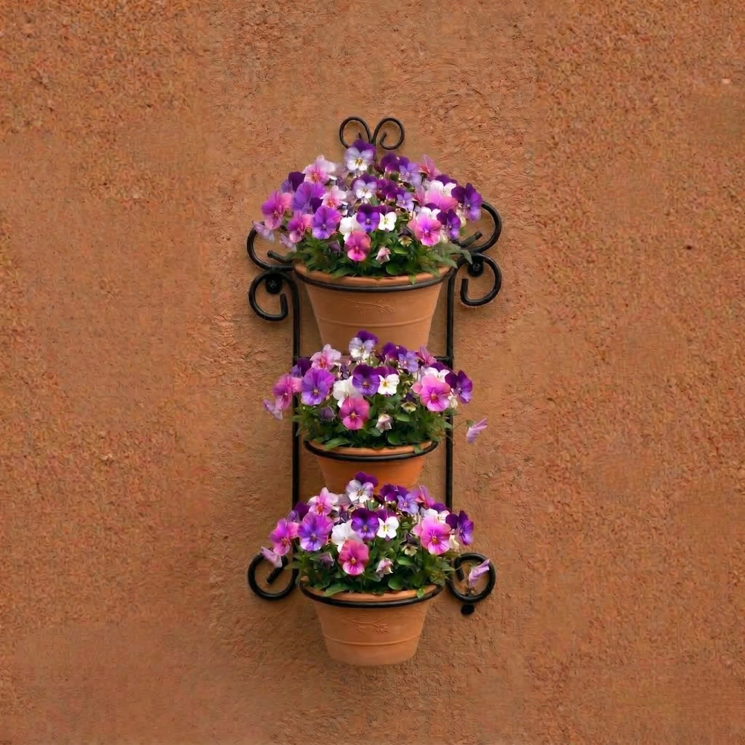 Suporte para Vasos de Plantas Colonial 3 Vasos Preto - Imagem 3