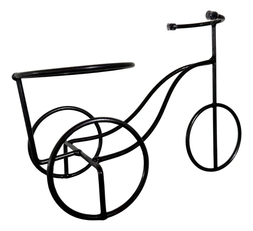 Suporte para Vasos de Plantas Colonial 3 Vasos Bicicleta Preto - Imagem 3